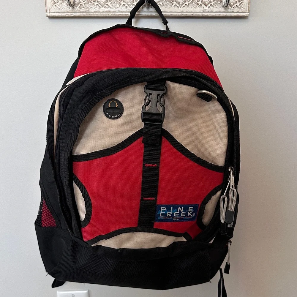 Pines creek red and black backpack
